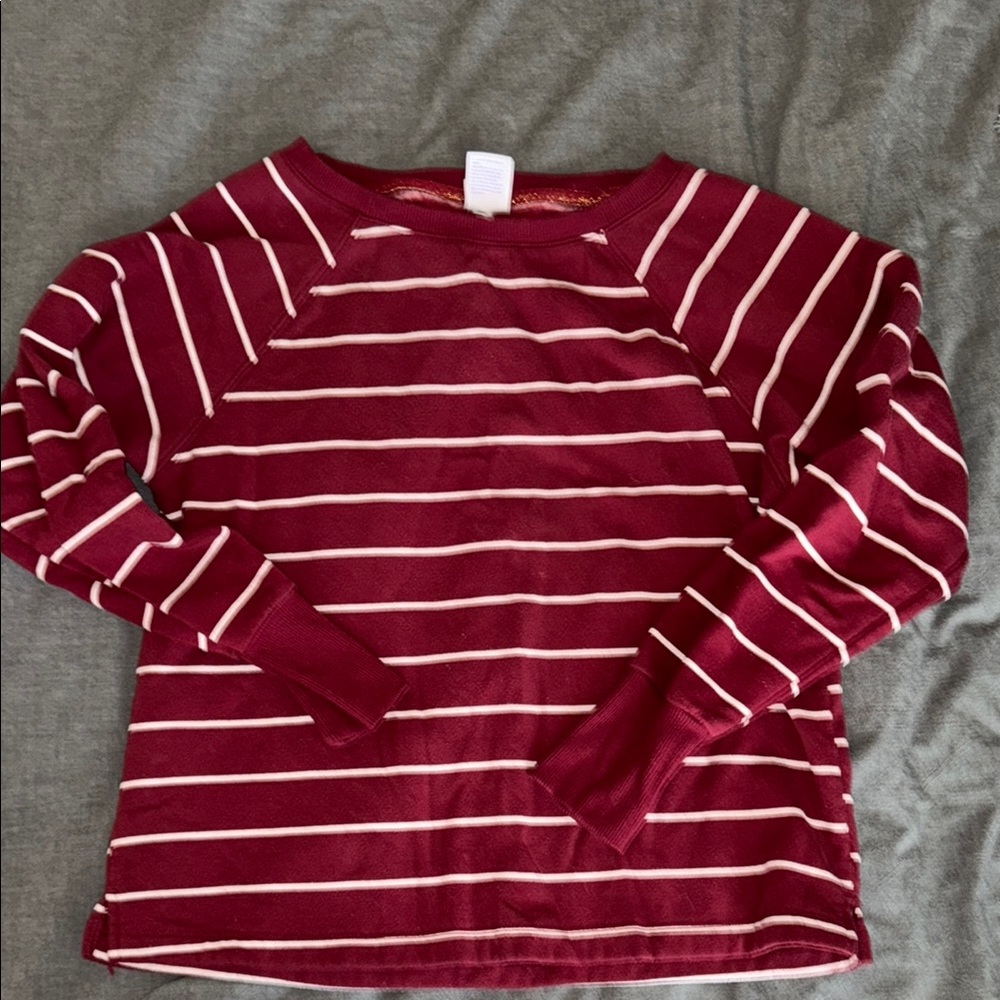 Stars Above Burgundy and White Striped Top